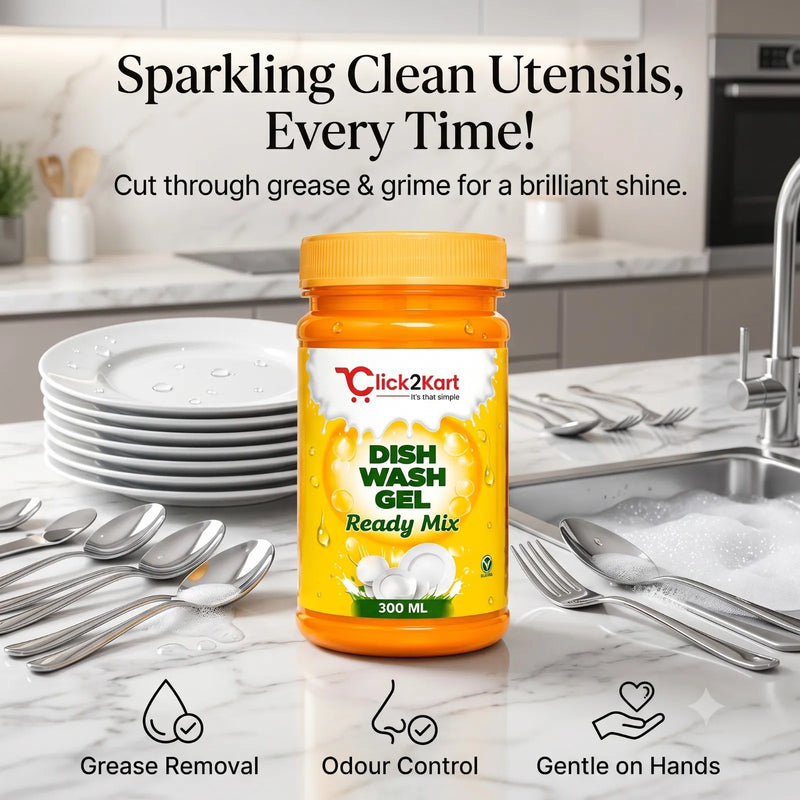 Premium ReadyMix Combo – Detergent Liquid & Dishwash Gel Concentrate | 200 ML Each