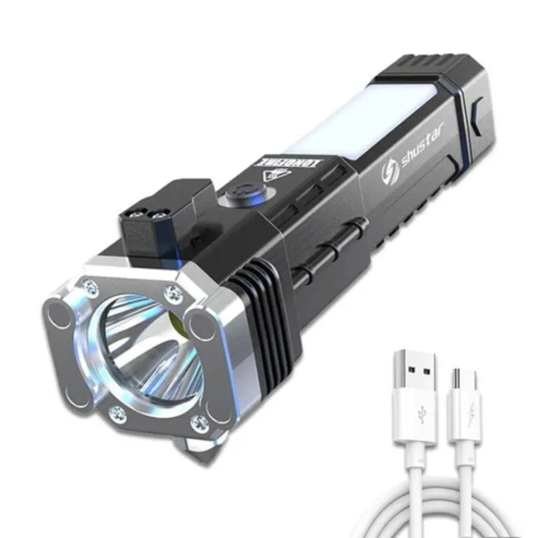 Portable Rechargeable Torch with Powerbank