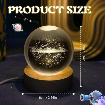 3D crystal ball night light with unique design