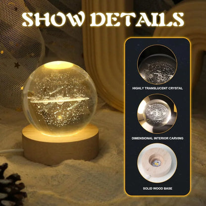 3D crystal ball night light with unique design