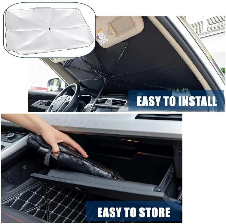 Windshield Car Umbrella - Protect Your Car from Heat & UV Rays | Compact & Easy to Use