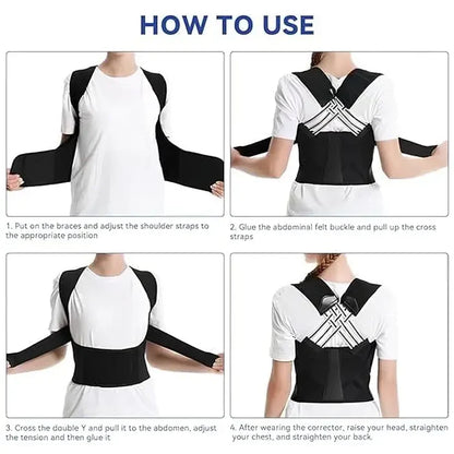 Adjustable Back Posture Corrector Back Support Belt | Back Pain Back Straight And Shoulder Support Belt