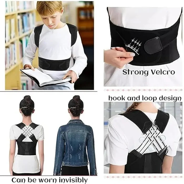 Adjustable Back Posture Corrector Back Support Belt | Back Pain Back Straight And Shoulder Support Belt