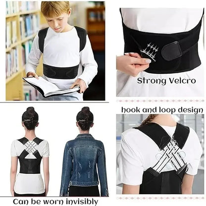 Adjustable Back Posture Corrector Back Support Belt | Back Pain Back Straight And Shoulder Support Belt