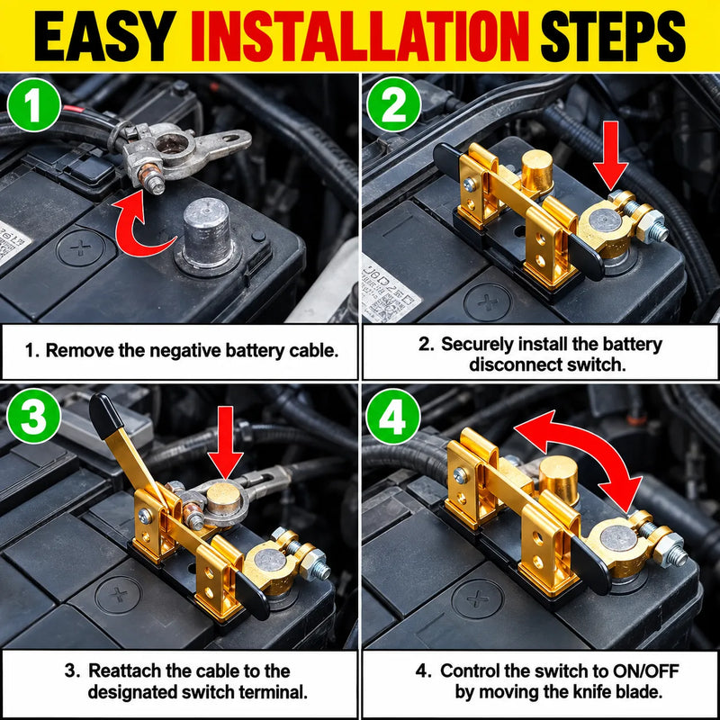 Car Battery Disconnect Switch – Heavy-Duty Battery Cut-Off Isolator Switch