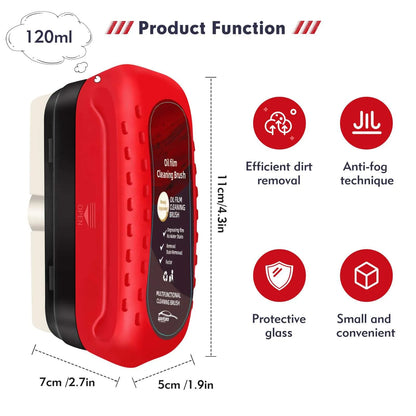 Car Glass Oil Film Remover with Cleaning Brush | Removes Oil Film, Water Spots, Grease & Wiper Marks | Clear Vision Windshield Cleaner