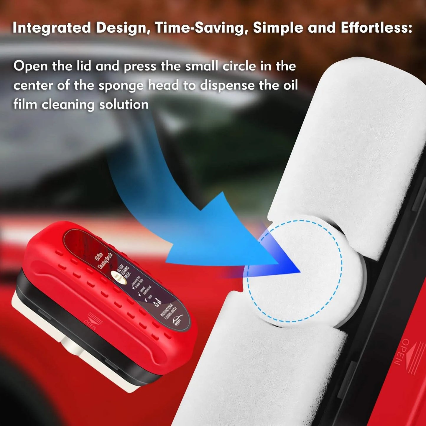 Car Glass Oil Film Remover with Cleaning Brush | Removes Oil Film, Water Spots, Grease & Wiper Marks | Clear Vision Windshield Cleaner