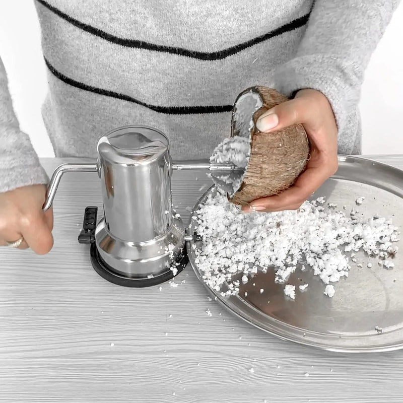 Stainless Steel Coconut Scraper | Easy Handheld Coconut Grater for Fresh Coconut