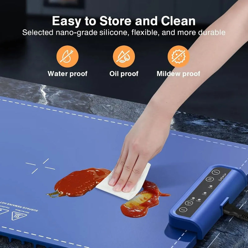 Electric Warming Tray – Rollable Food Warming Mat with 3 Temperature Settings