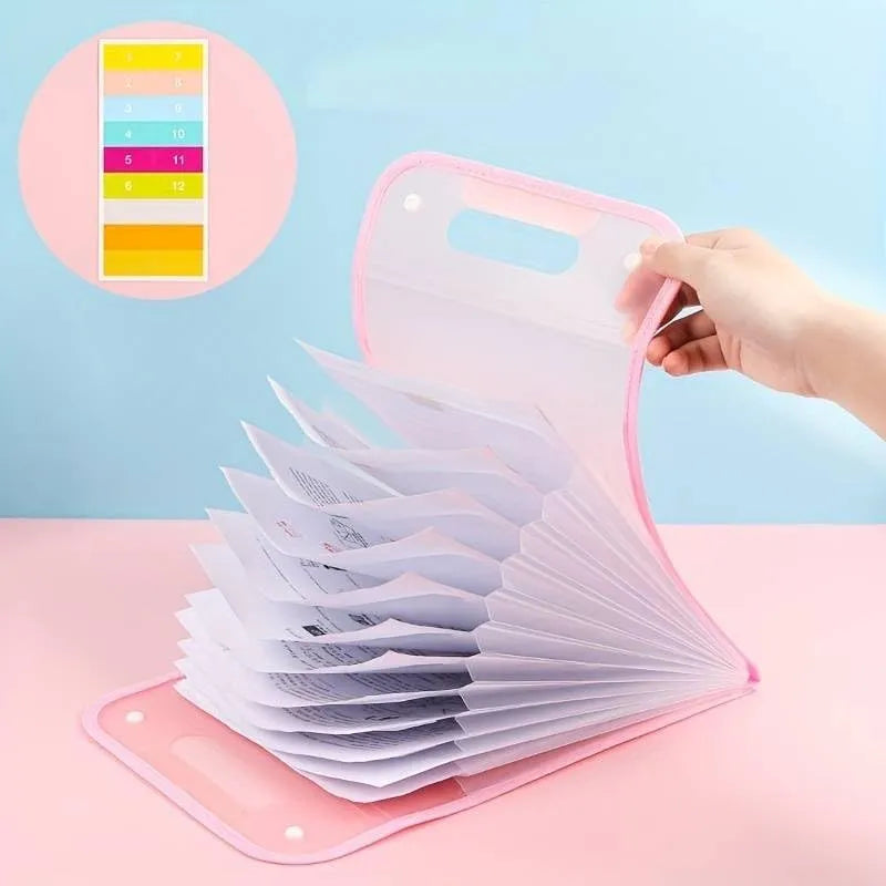 A4 Expanding File Folder | 13 Pocket Accordion Document Organizer