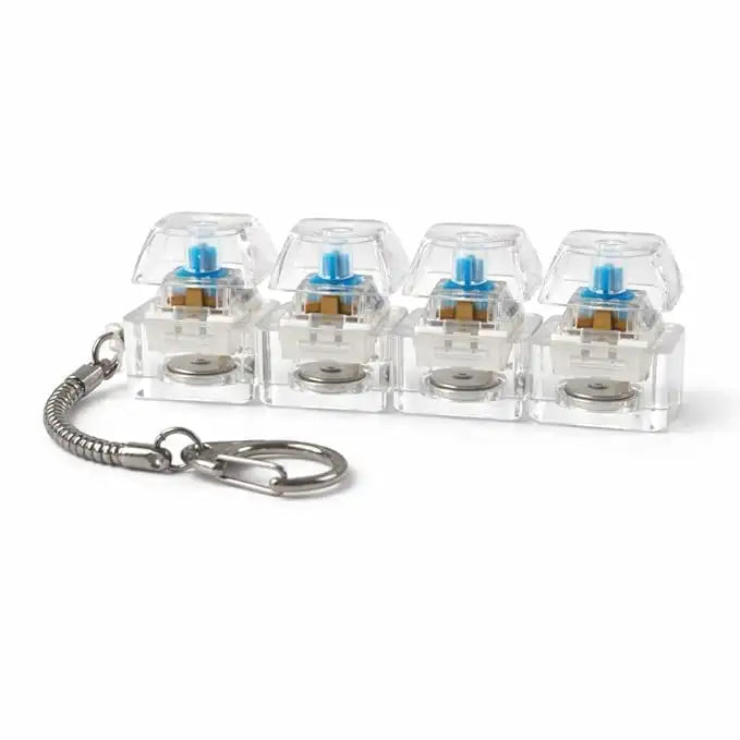 Mechanical Keyboard Switch Fidget Keychain | 4-Key Clicky Stress Relief Toy | Portable Desk & Pocket Gadget