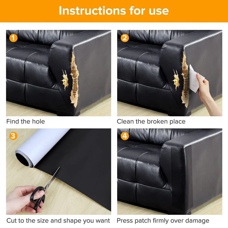 Self-Adhesive Leather Repair Patch | Cut-to-Size Repair Tape for Sofas, Car Seats & Furniture