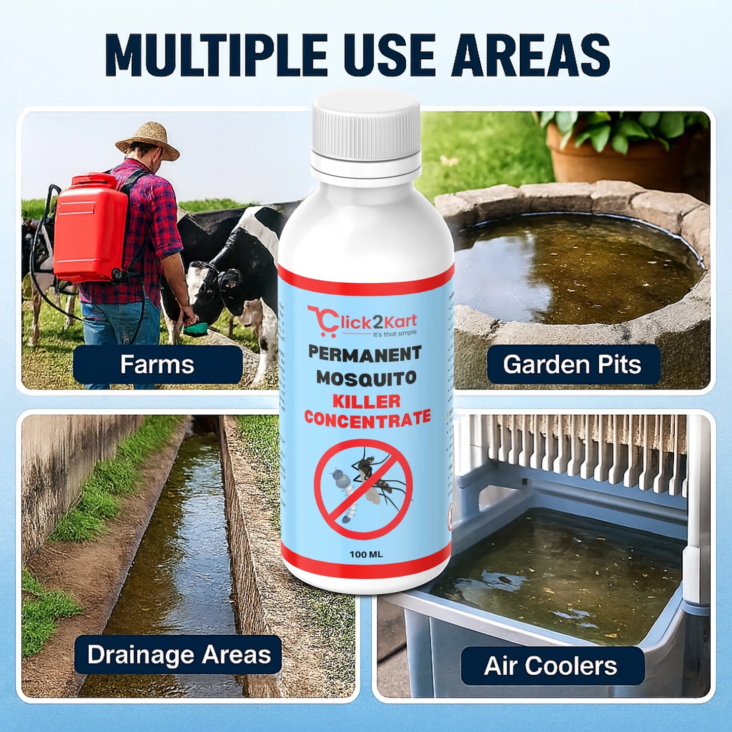 Permanent Mosquito Killer Concentrate | Fast-Acting Larvae & Mosquito Eliminator | Long-Term Home Protection