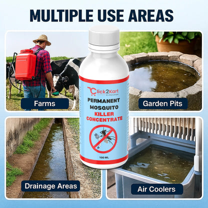 Permanent Mosquito Killer Concentrate | Fast-Acting Larvae & Mosquito Eliminator | Long-Term Home Protection