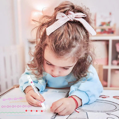 Curved Roller Highlighter Pens – Pattern Line Marker Pens for Notes, Journaling, Scrapbooking & Kids Drawing