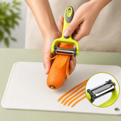 3-in-1 Rotary Multi-Functional Peeler | Vegetable & Fruit Peeler with 3 Interchangeable Blades