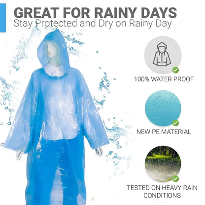 Disposable Pocket Rain Cards – Compact Emergency Raincoats for Travel, Commute & Outdoors (Unisex, One-Size)