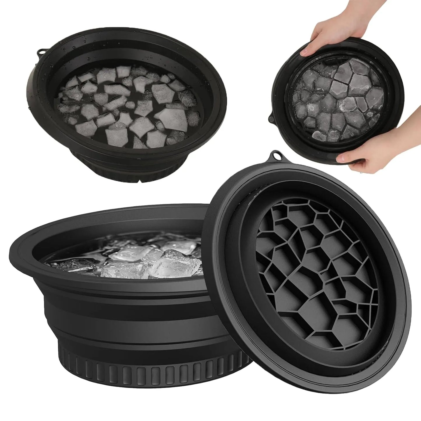 Silicone Face Bowl for Ice with Built-In Ice Tray | Collapsible Face Tub for Ice Bath, Skincare & Beauty