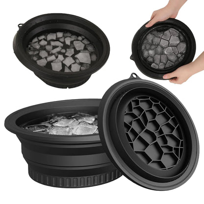 Silicone Face Bowl for Ice with Built-In Ice Tray | Collapsible Face Tub for Ice Bath, Skincare & Beauty