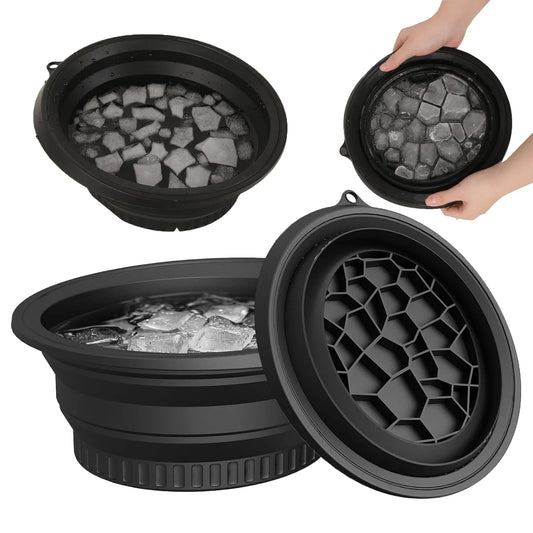 Silicone Face Bowl for Ice with Built-In Ice Tray | Collapsible Face Tub for Ice Bath, Skincare & Beauty