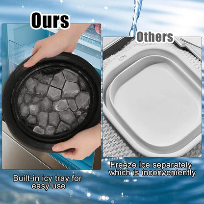 Silicone Face Bowl for Ice with Built-In Ice Tray | Collapsible Face Tub for Ice Bath, Skincare & Beauty