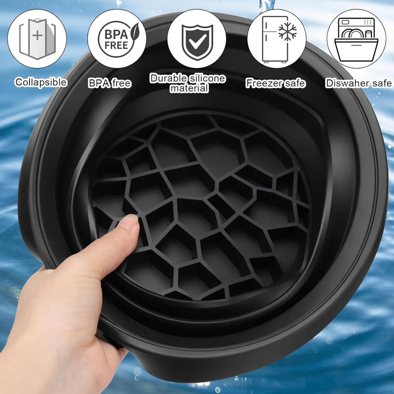 Silicone Face Bowl for Ice with Built-In Ice Tray | Collapsible Face Tub for Ice Bath, Skincare & Beauty