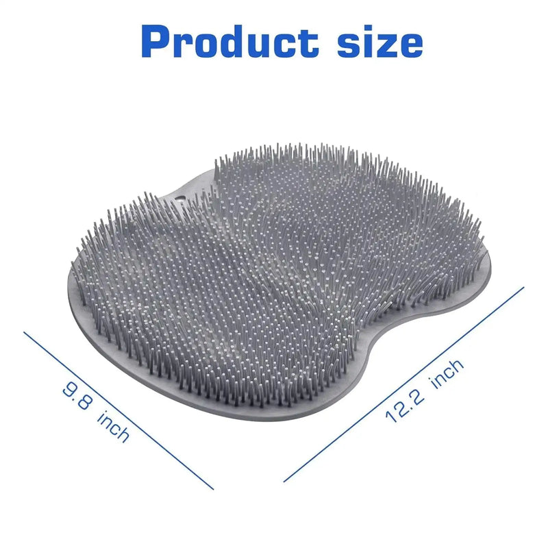 Silicone Foot Scrubber Mat for Shower (30x23cm) | Non-Slip Foot Cleaning & Massage Mat with Soft Bristles