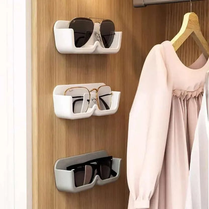 2 Pcs. Wall Mount Sunglasses Organizer | Eyewear Holder Rack with Double-Sided Adhesive Sticker