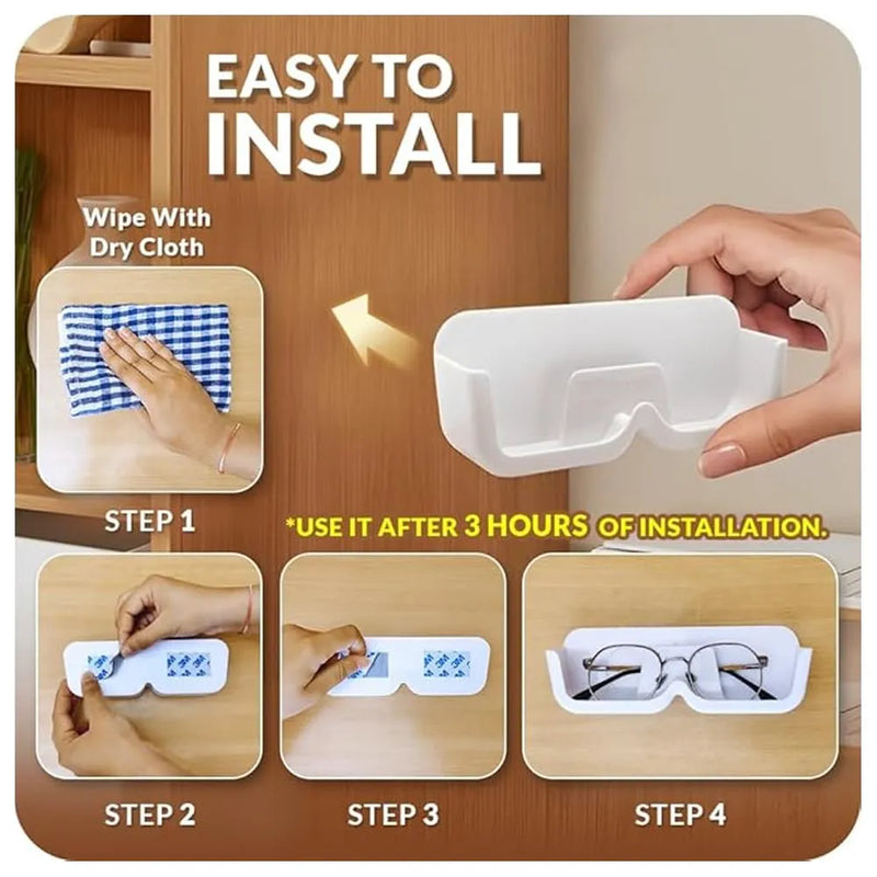 2 Pcs. Wall Mount Sunglasses Organizer | Eyewear Holder Rack with Double-Sided Adhesive Sticker