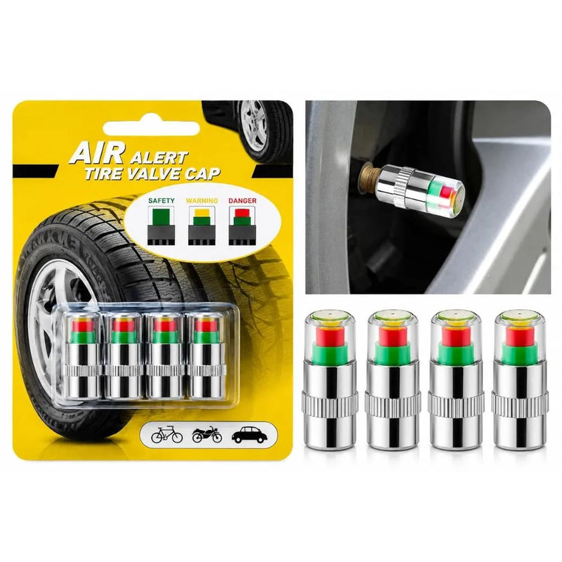 Car Tyre Pressure Indicator Valve Caps (2.4 Bar / 36 PSI)