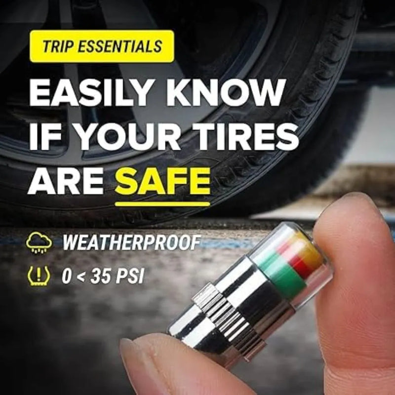 Car Tyre Pressure Indicator Valve Caps (2.4 Bar / 36 PSI)