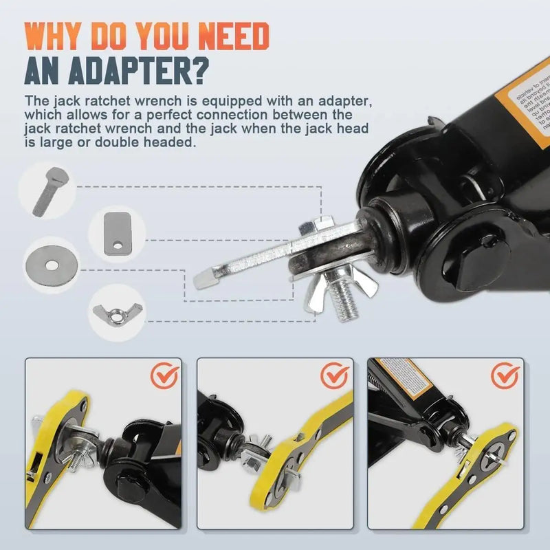 Universal Car Jack Ratchet Wrench with Accessories