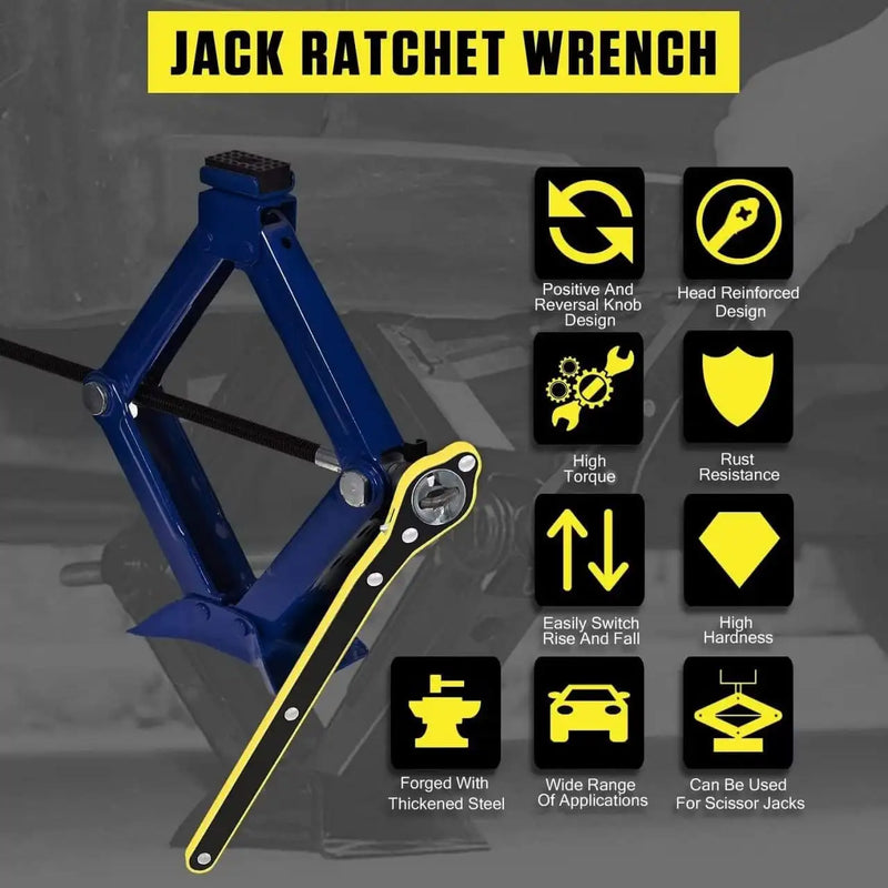 Universal Car Jack Ratchet Wrench with Accessories