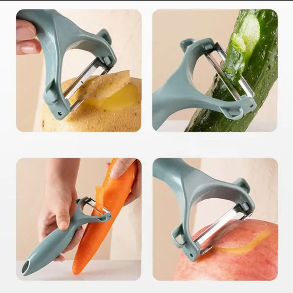 Multi-Function Vegetable Cutter & Grater Set | 8-in-1 Kitchen Slicer, Chopper & Drain Basket for Fruits & Vegetables