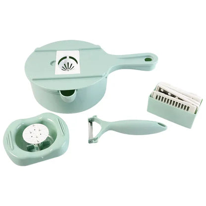 Multi-Function Vegetable Cutter & Grater Set | 8-in-1 Kitchen Slicer, Chopper & Drain Basket for Fruits & Vegetables