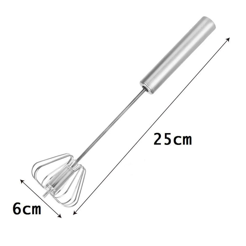 Stainless Steel Push Whisk Beater | Semi-Automatic Egg & Milk Frother | Manual Hand Blender for Kitchen