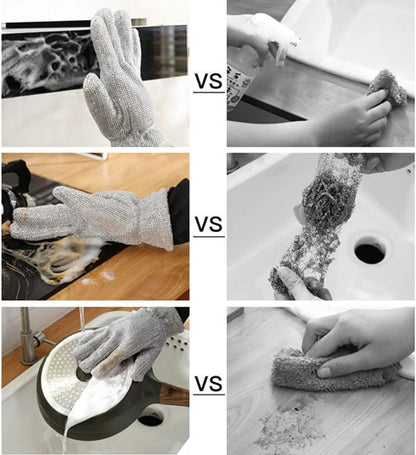 Aluminium Dishwashing Hand Gloves | Non-Scratch Wire | Waterproof Cleaning Gloves