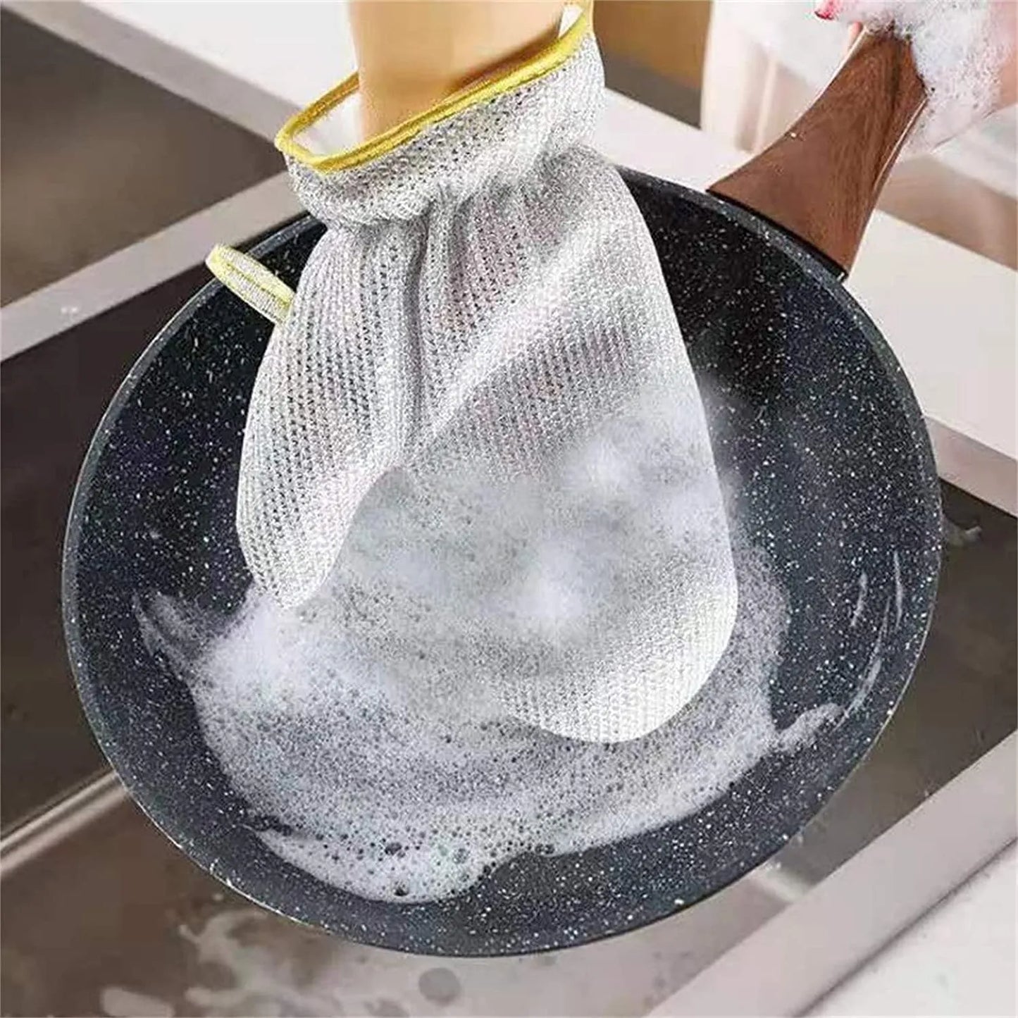 Aluminium Dishwashing Hand Gloves | Non-Scratch Wire | Waterproof Cleaning Gloves