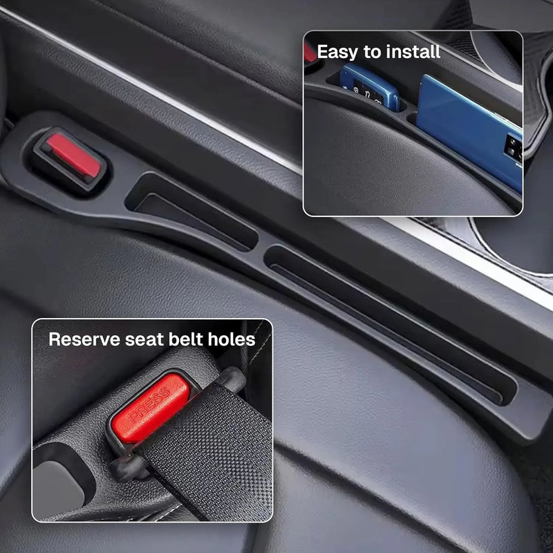 Pack of 2 Car Seat Gap Filler Organizer | EVA Car Gap Storage Pad with Phone Holder | Universal Fit Seat Gap Plug for Cars & SUVs