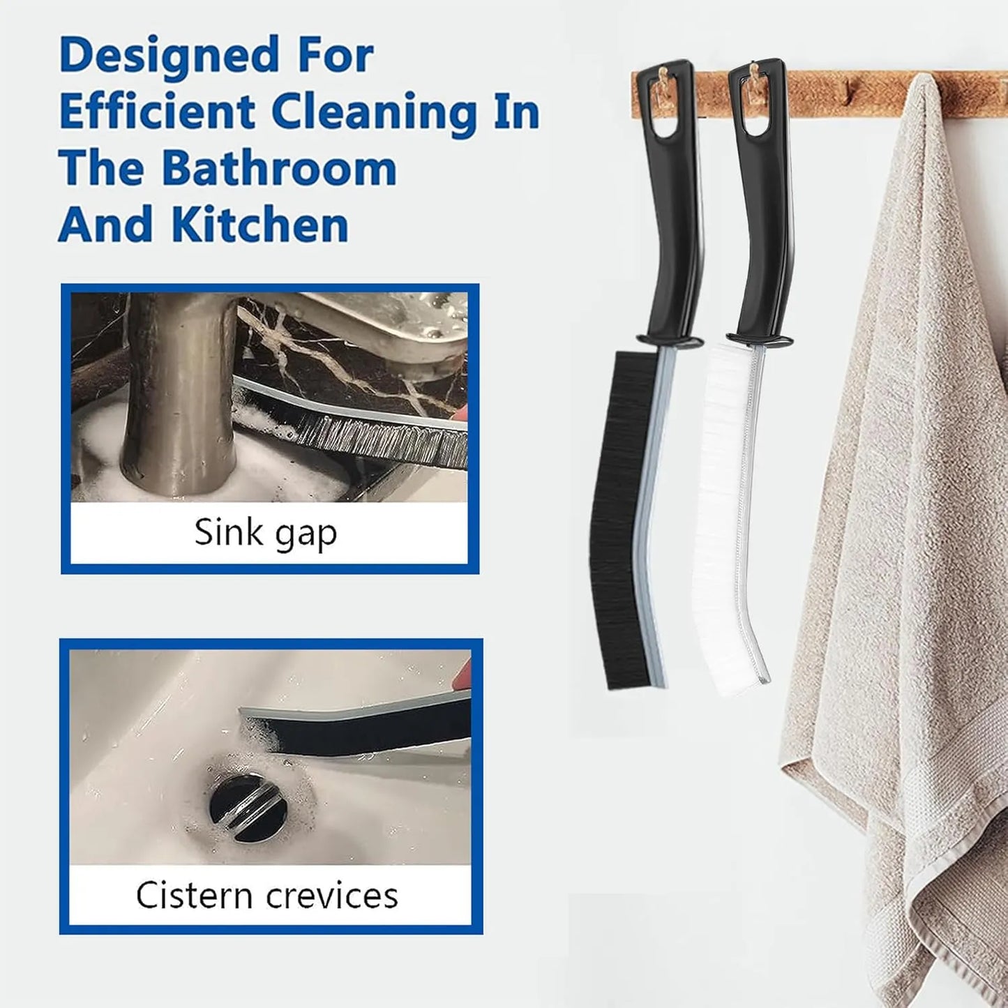 Multifunctional Long Handle Gap Cleaning Brush | Household Crevice Cleaning Tool for Tile Gaps, Window Tracks, Kitchen Sink & Bathroom Corners