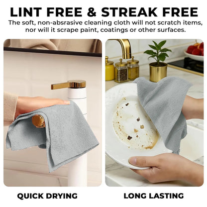 Reusable Microfiber Cleaning Towel Roll – Tear-Off Multi-Purpose Cleaning Cloths