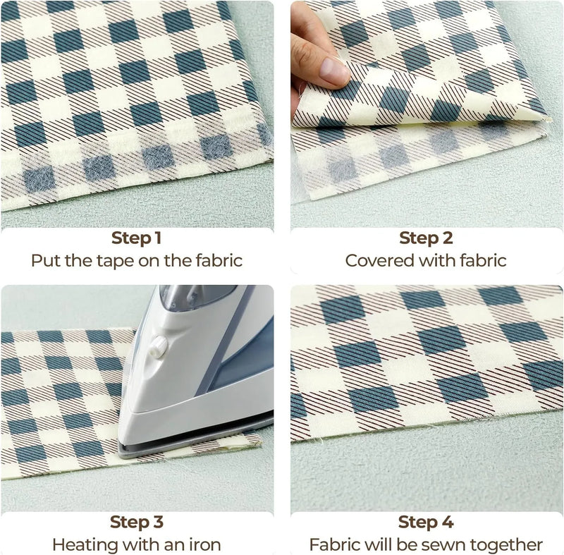 Fabric Fusing Tape | Double-Sided Adhesive Hem Tape for Clothes | Iron-On Sewing Tape for Quick Fabric Repairs