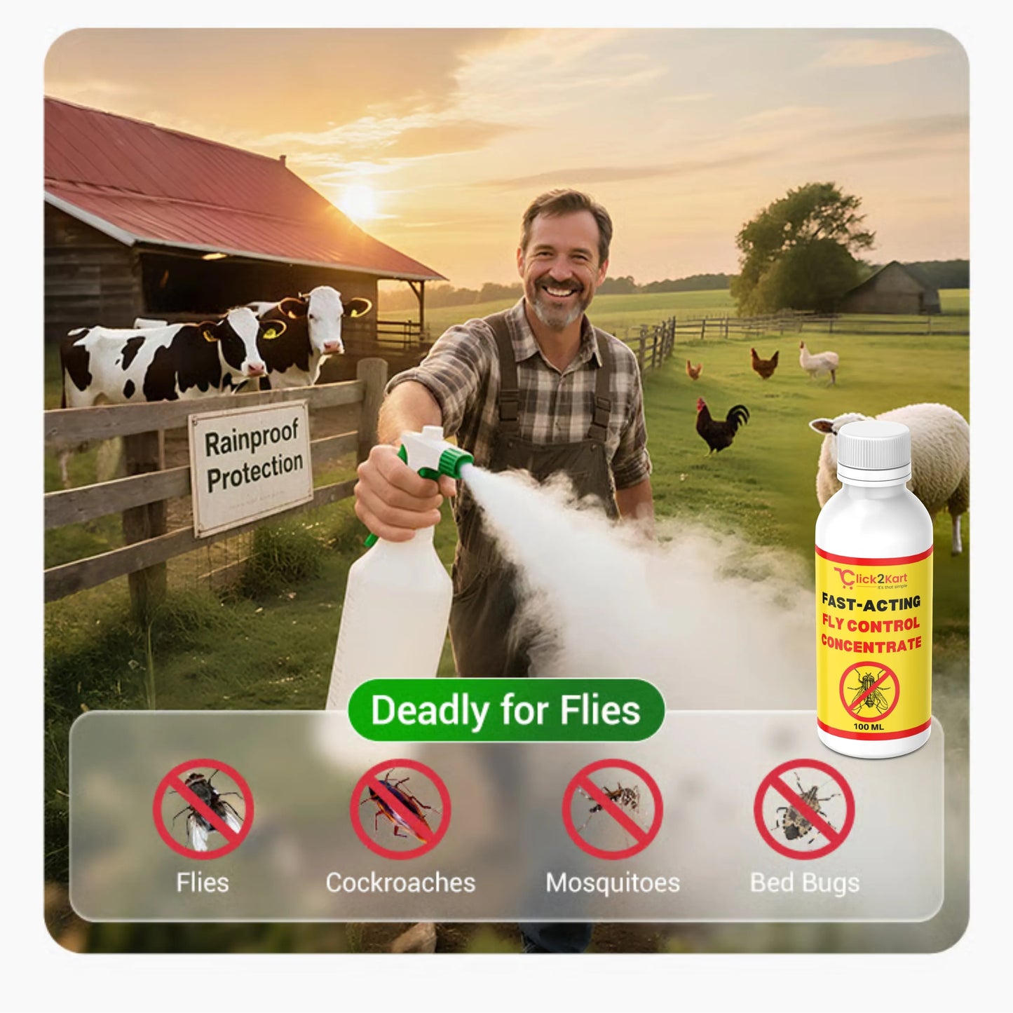 Fast-Acting Fly Control Concentrate – Powerful Insect Killer for Indoor & Outdoor Use