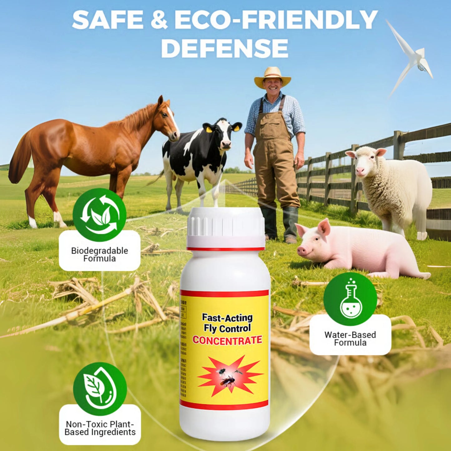 Fast-Acting Fly Control Concentrate – Powerful Insect Killer for Indoor & Outdoor Use