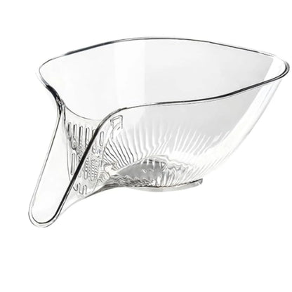 Multi-Purpose Glass Colander Bowl with Drainage | Kitchen Strainer Bowl for Fruits, Vegetables, Pasta & Salad