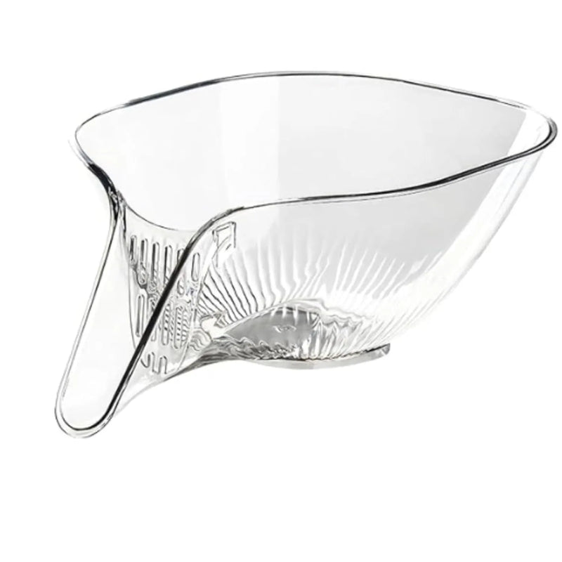 Multi-Purpose Glass Colander Bowl with Drainage | Kitchen Strainer Bowl for Fruits, Vegetables, Pasta & Salad