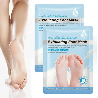 Goat Milk Exfoliating Foot Mask with Nicotinamide | Deep Moisturising & Dead Skin Removal Foot Mask
