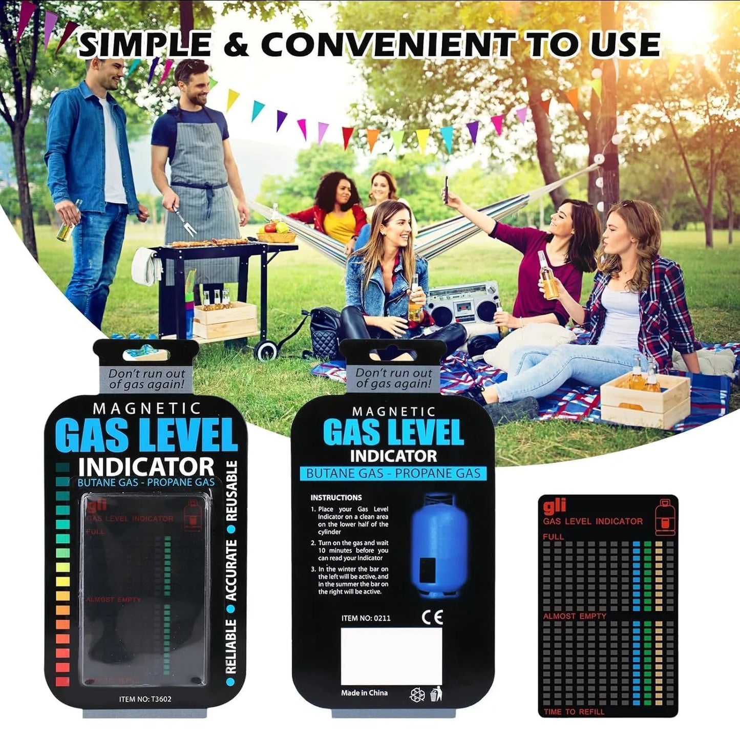 Magnetic Gas Level Indicator | LPG, Butane & Propane Gas Checker