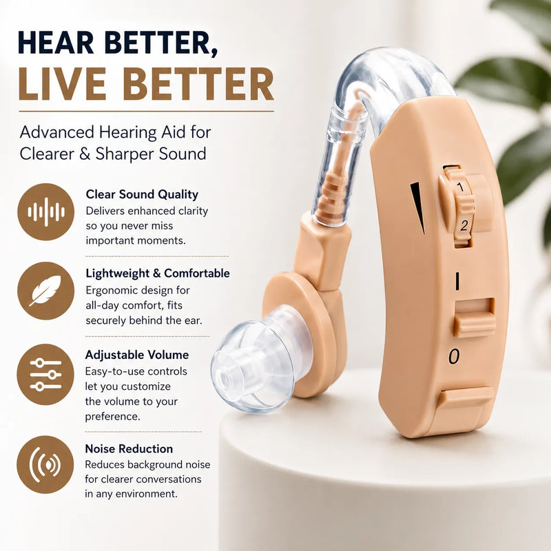 Advanced Hearing Aid – Adjustable Volume, Noise Reduction & Comfortable Fit