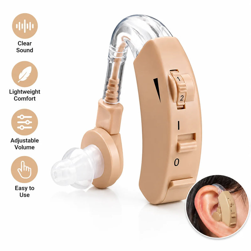 Advanced Hearing Aid – Adjustable Volume, Noise Reduction & Comfortable Fit
